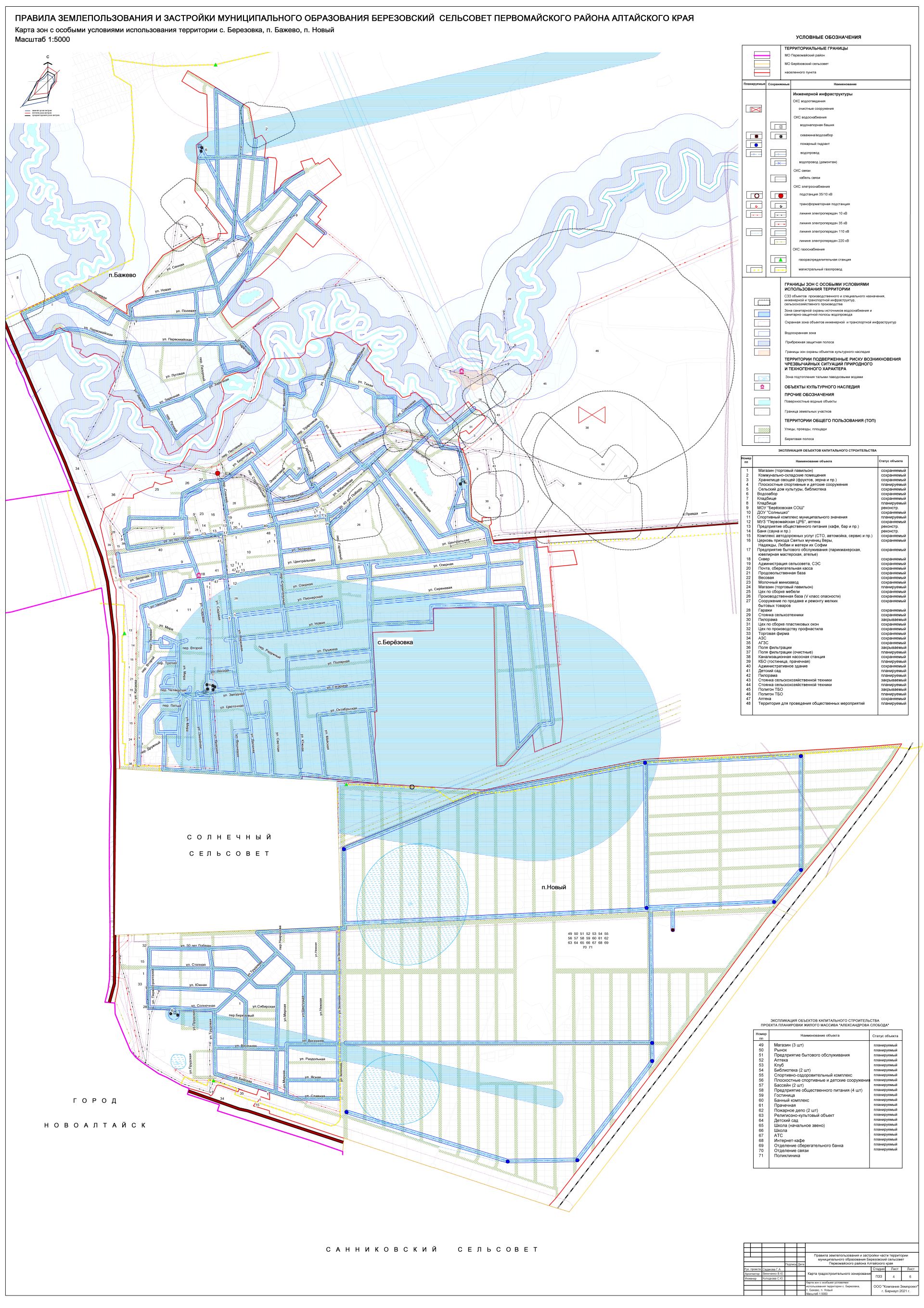 Карта градостроительного зонирования_Бер Баж Нов ЗОУИТ.